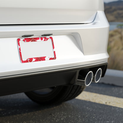 Red Plumeria License Plate Frame