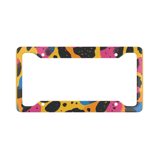 Colorful Cheetah License Plate Frame