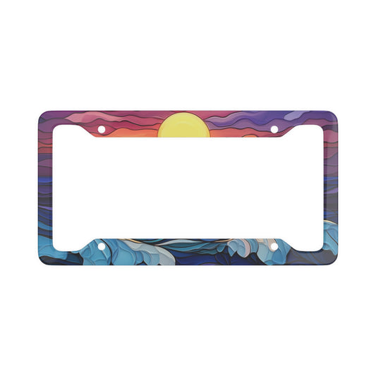 Sunset Over Waves License Plate Frame