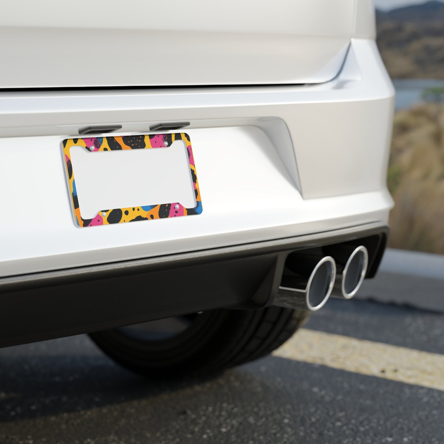 Colorful Cheetah License Plate Frame