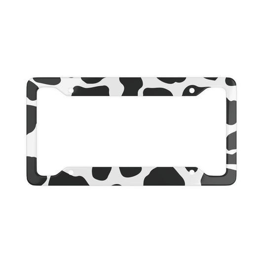 Cow Pattern Metal License Plate Frame