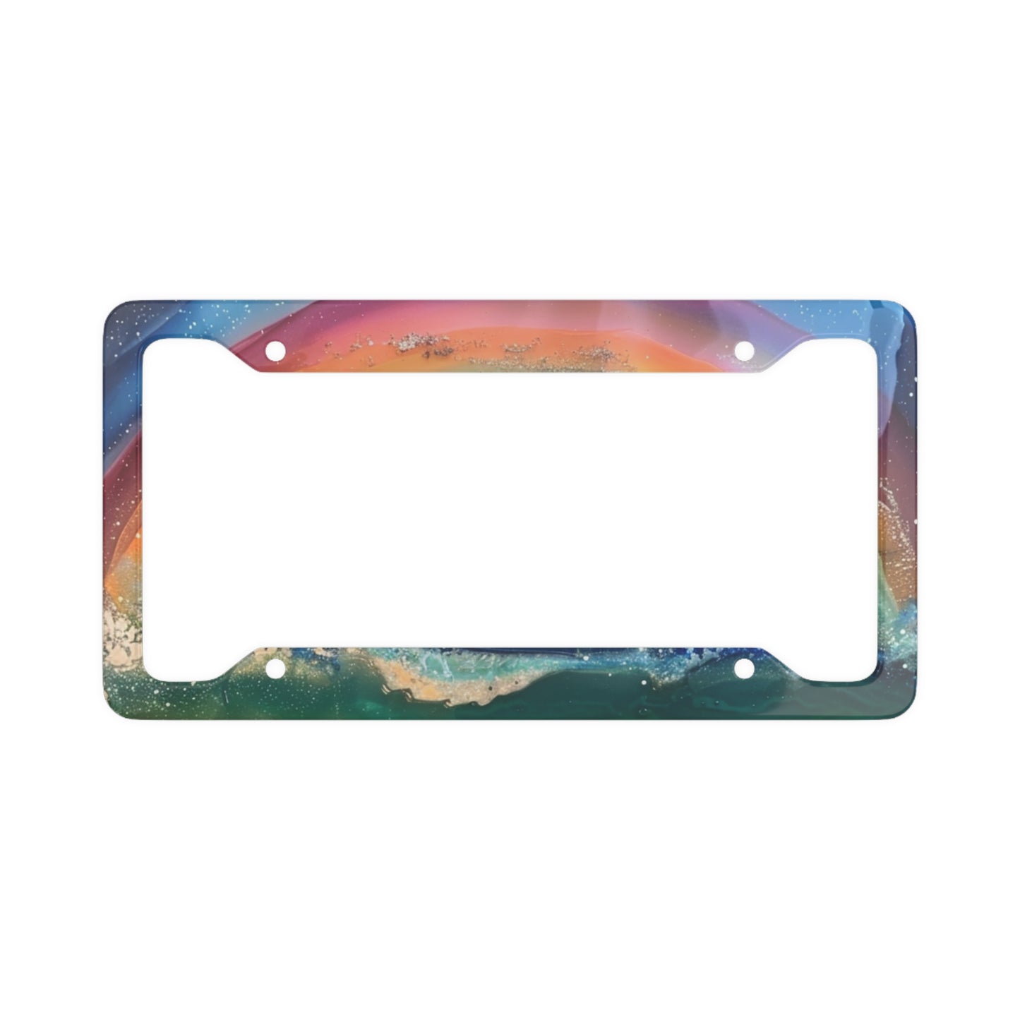 Rainbow Ocean License Plate Frame