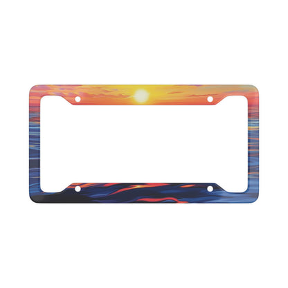 Bold Ocean Sunset License Plate Frame