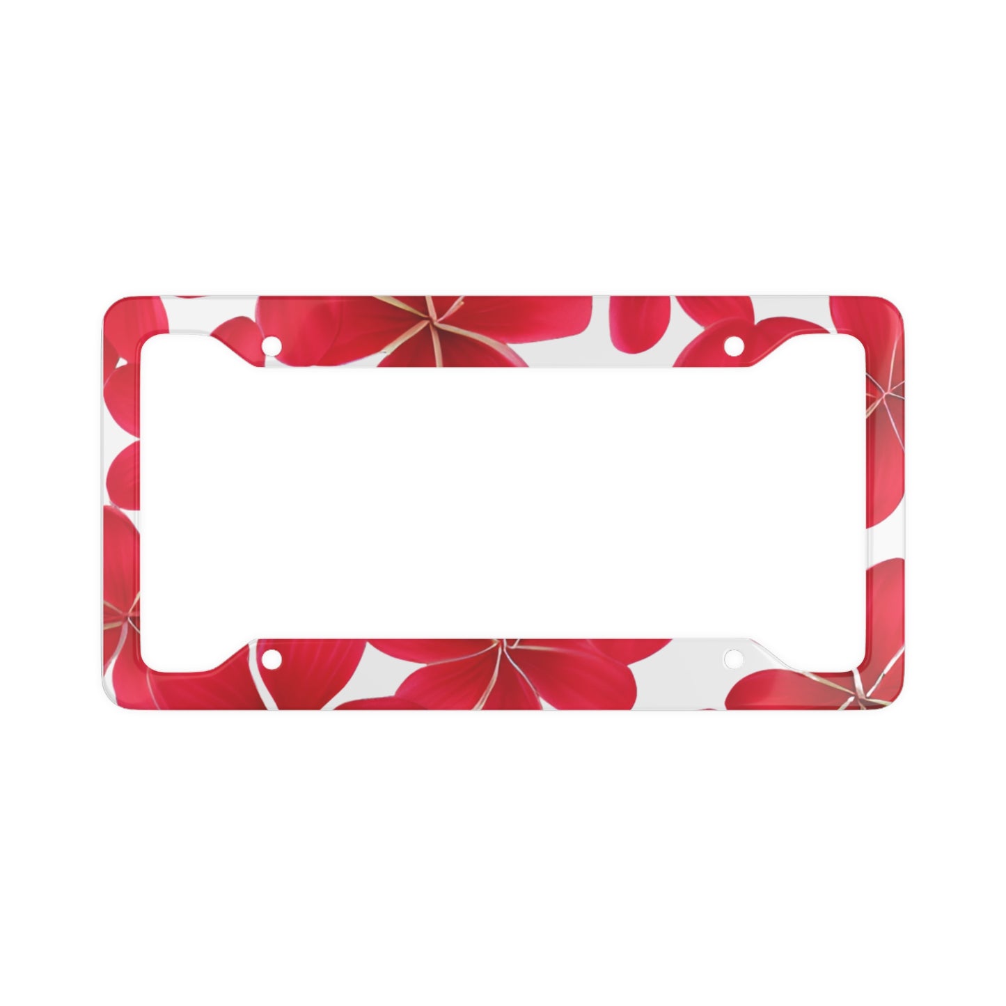 Red Plumeria License Plate Frame