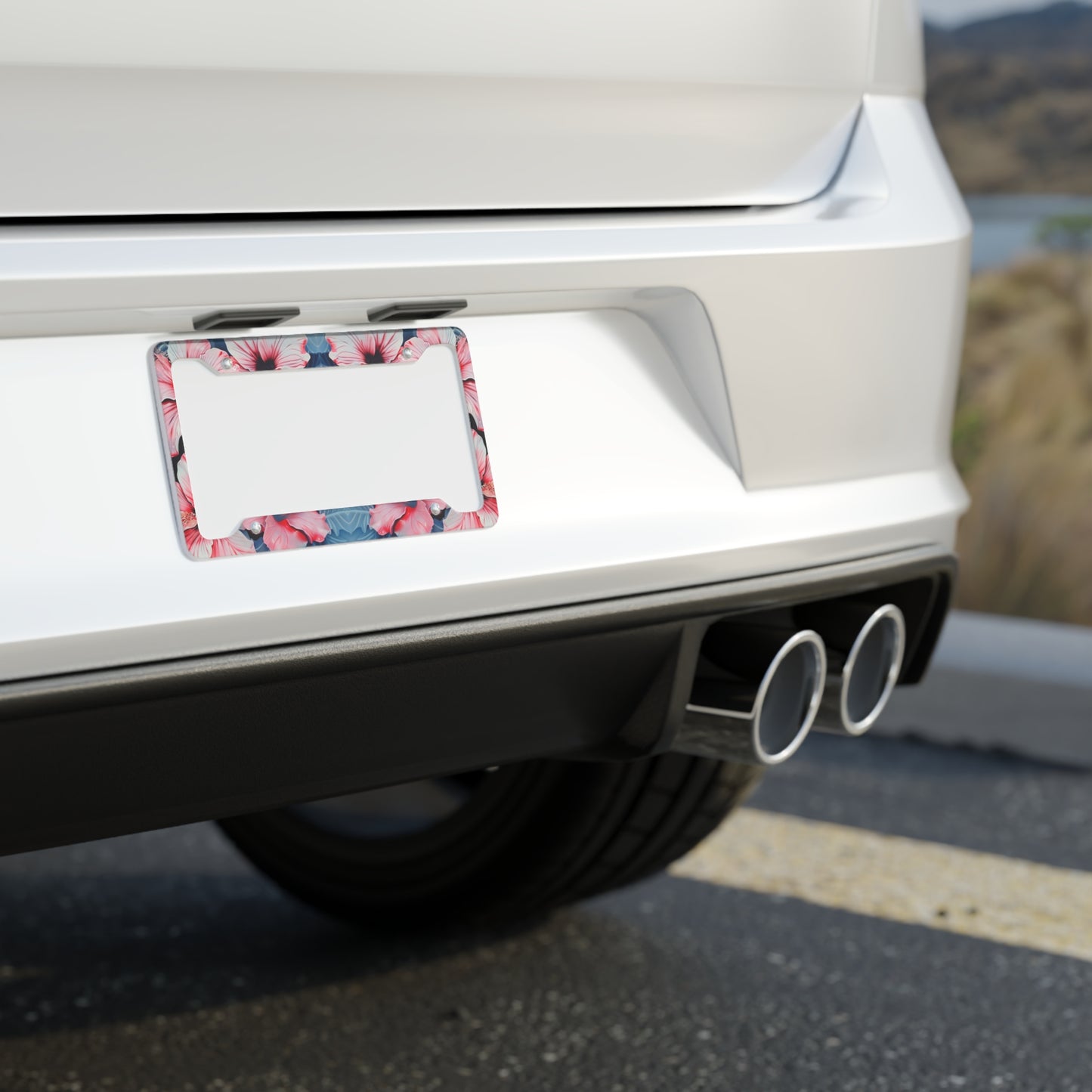 Hibiscus License Plate Frame